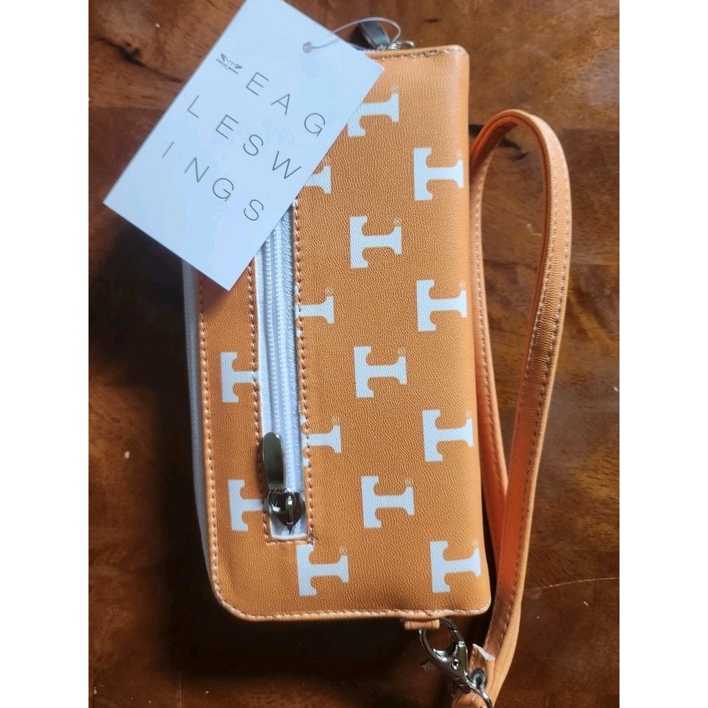 Eagles Wings Tennessee Volunteers Wristlet Wallet Orange NCAA Vols New With Tags